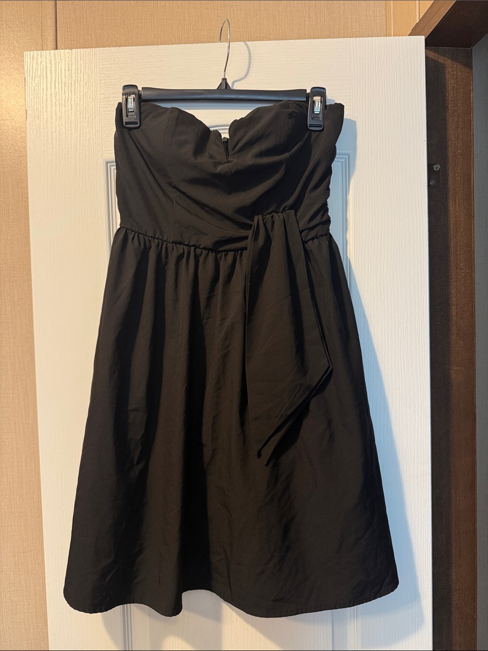 Maurices Strapless Black Sweetheart Dress with Waist Sash